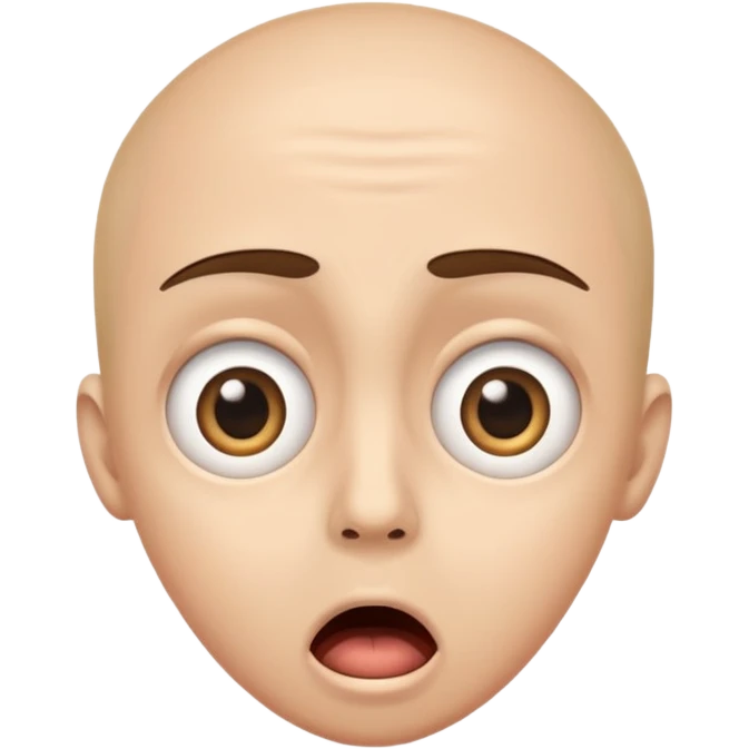 Wide eyes and slightly open mouth in shock emoji