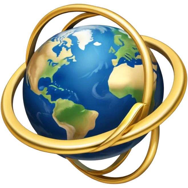 Gold ring around earth emoji