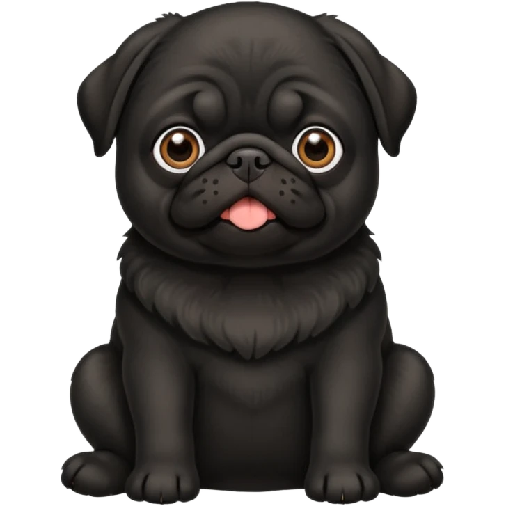black pug sitting emoji