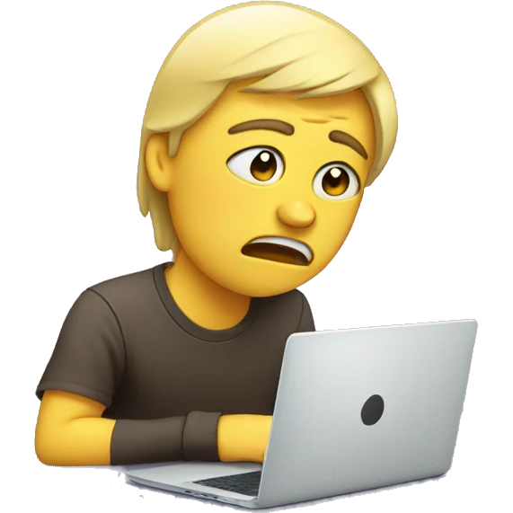 crying emoji with laptop emoji