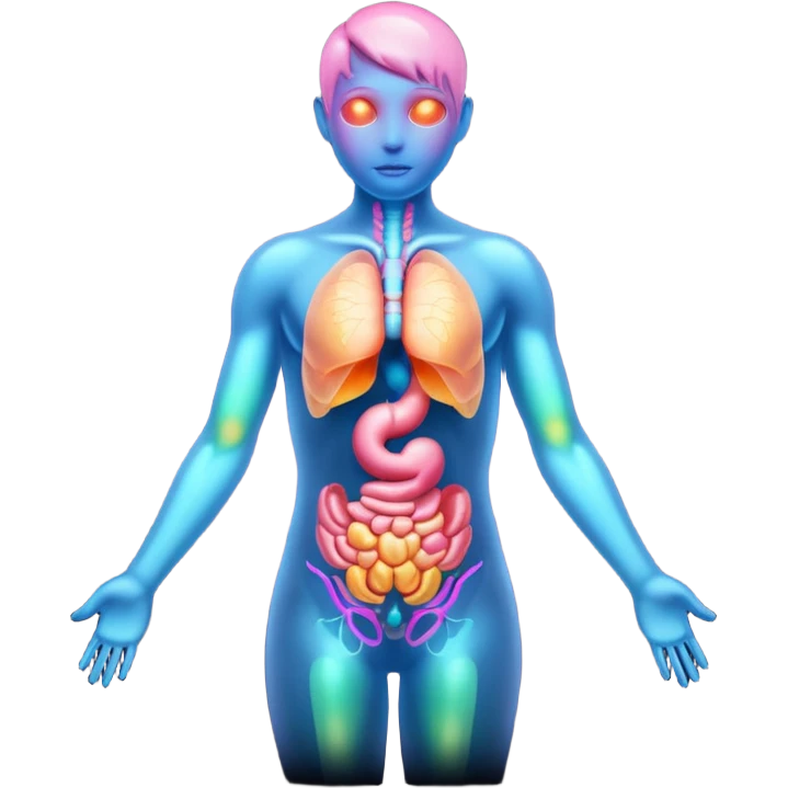 body silhouette with glowing organs emoji