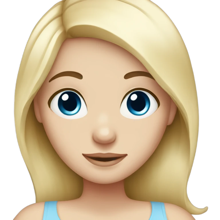pregnant white blonde girl with blue eyes emoji