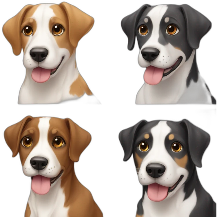 4 different breed dogs emoji