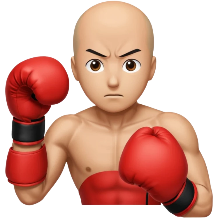 Saitama red hand punch with a boxing glove emoji