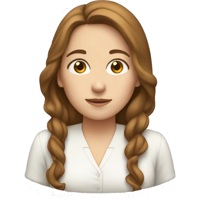 White women with brown hair bowing  emoji
