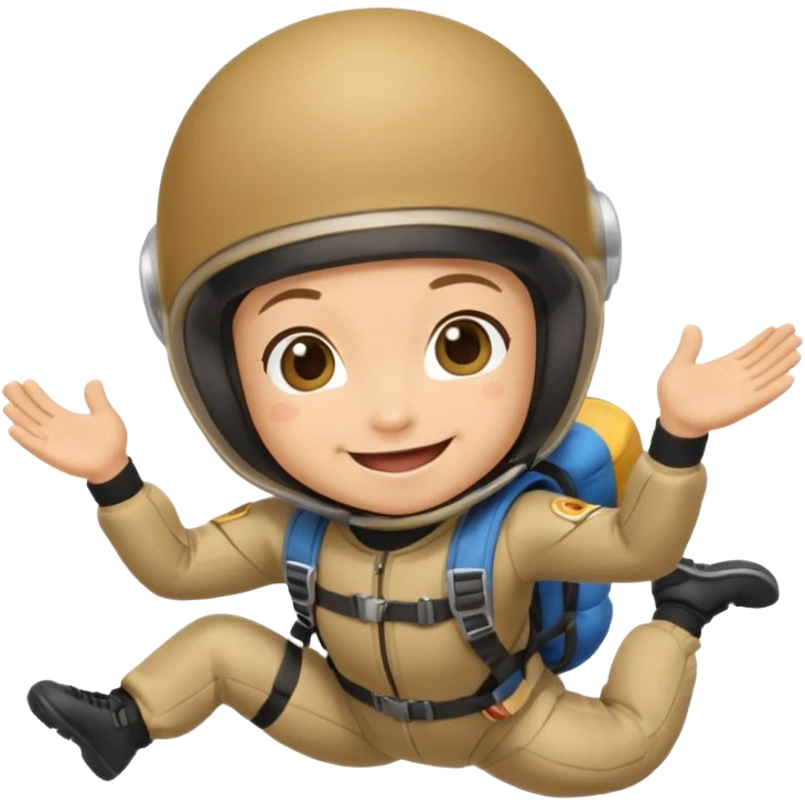 Skydiving chibi with parachute  emoji