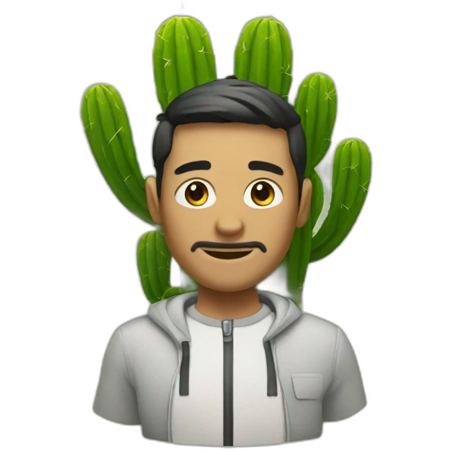 Humain in a cactus suits emoji