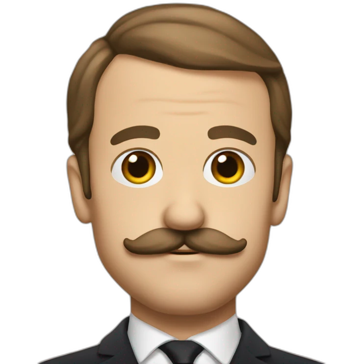 Macron avec une moustache  emoji