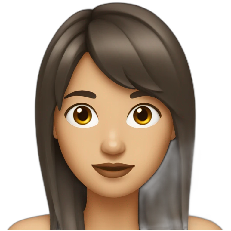 Femme brune frange emoji