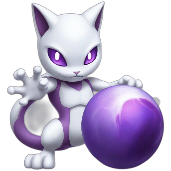 Mewtwo holding masterball emoji