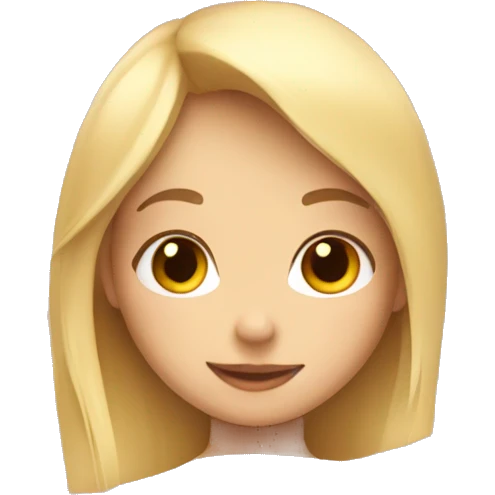 girl with blond hair surrounded by hearts emoji