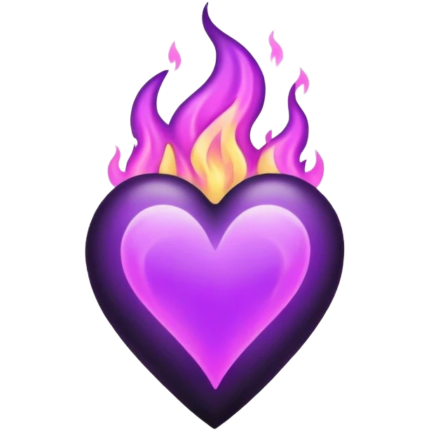Black heart purple flame emoji