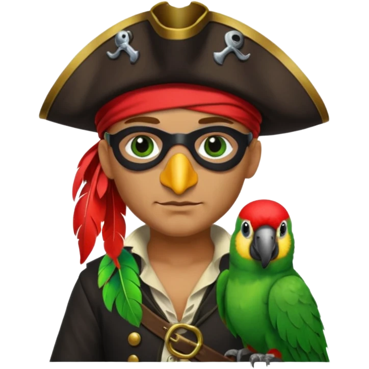 pirate and parrot emoji