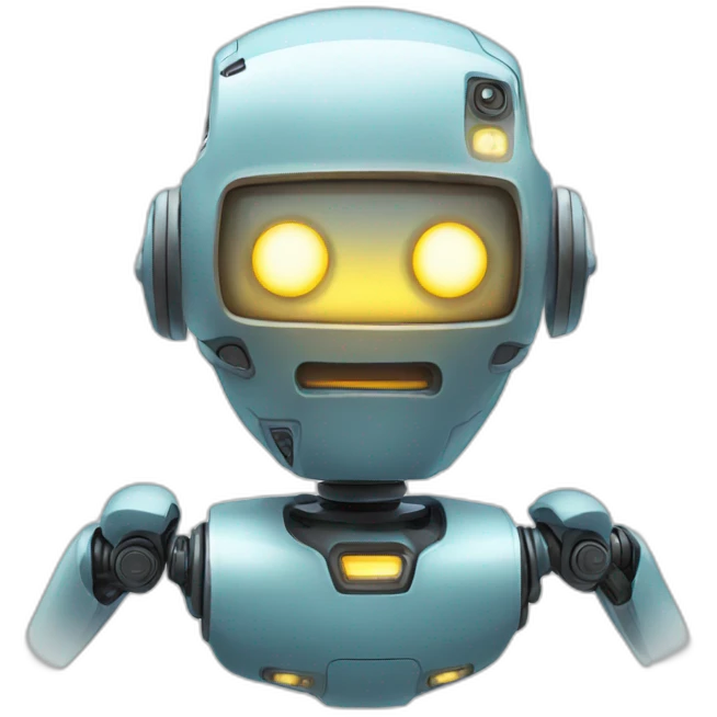 robot with a light emoji