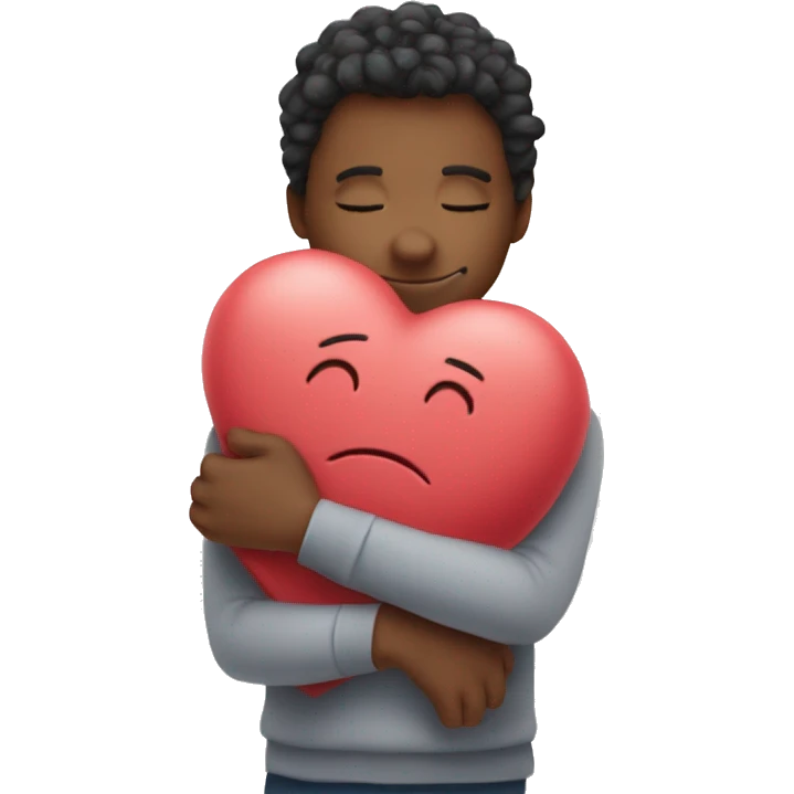 Hugging with hearts emoji