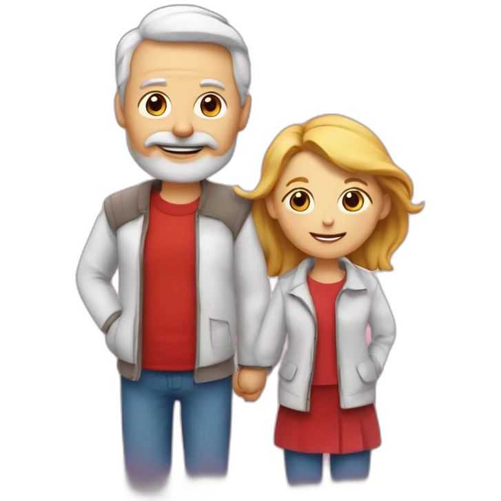 Cœur rouge avec écrit papa et maman emoji