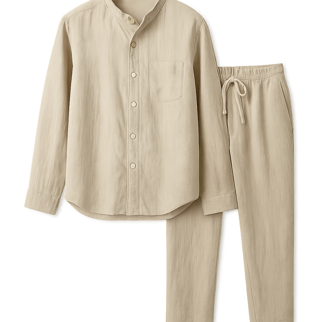 European linen outfit, just the clothes, no person, white background emoji