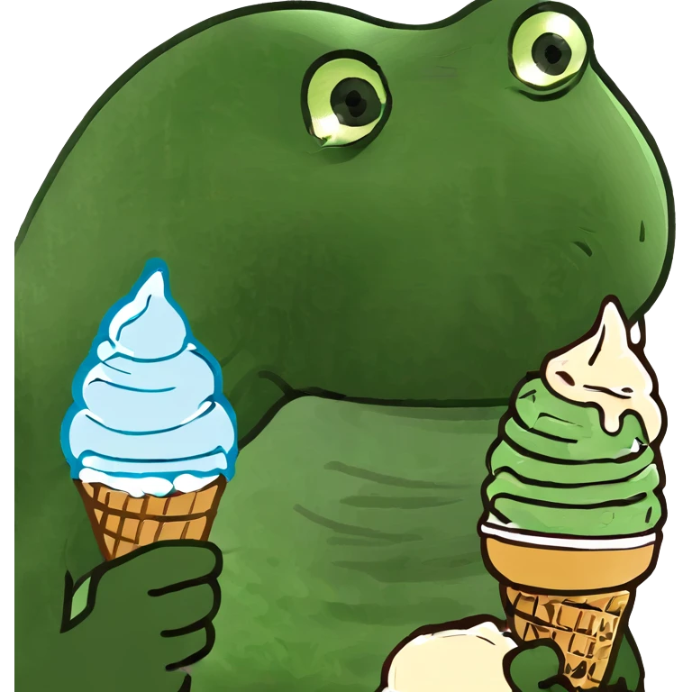 Person holding ice cream emoji