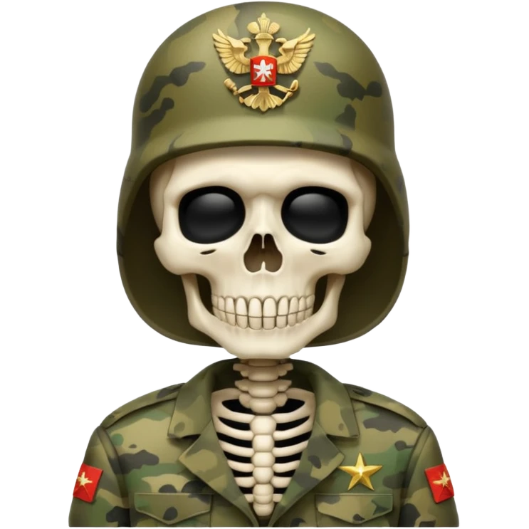 generate a realistic skeleton in Russian military camouflage emoji