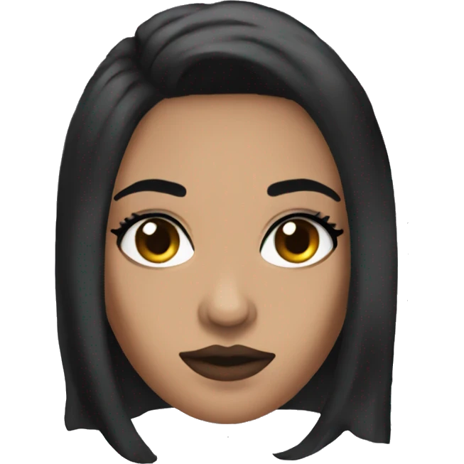 baddie with black hair and makeup emoji