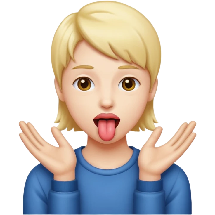tongue out with hand in the sides  emoji
