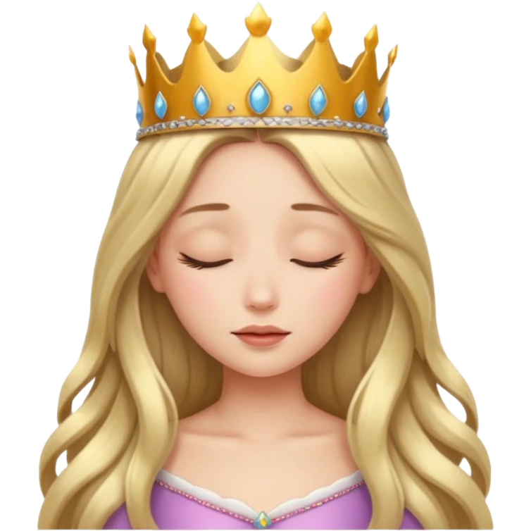 a beautiful princess closing her eyes calmly emoji