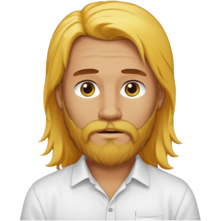 yellow long hair bearded man with white shirt emoji