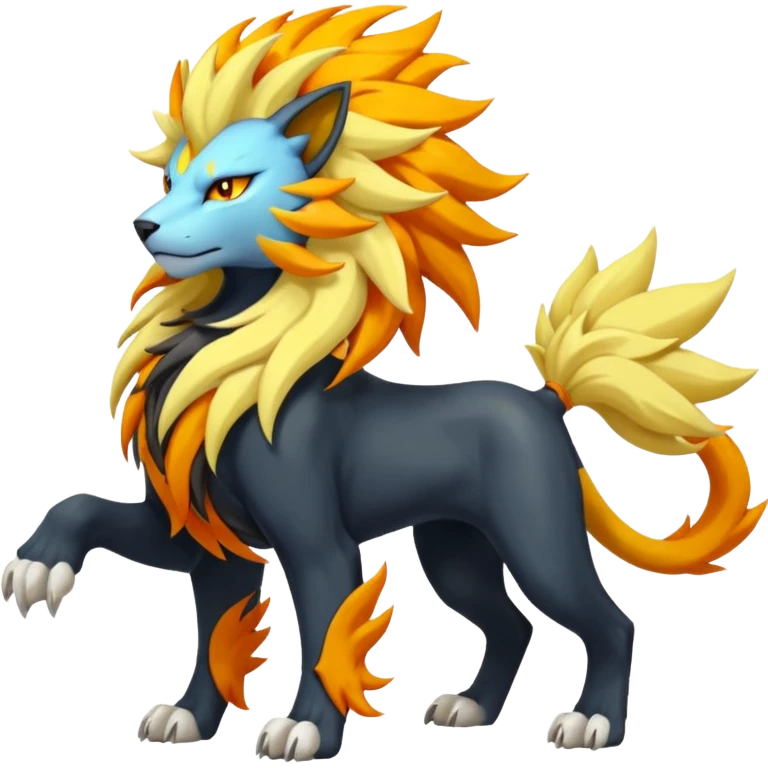Pyroar-Solgaleo-Luxray-Fakémon-hybrid-creature (full body)  emoji