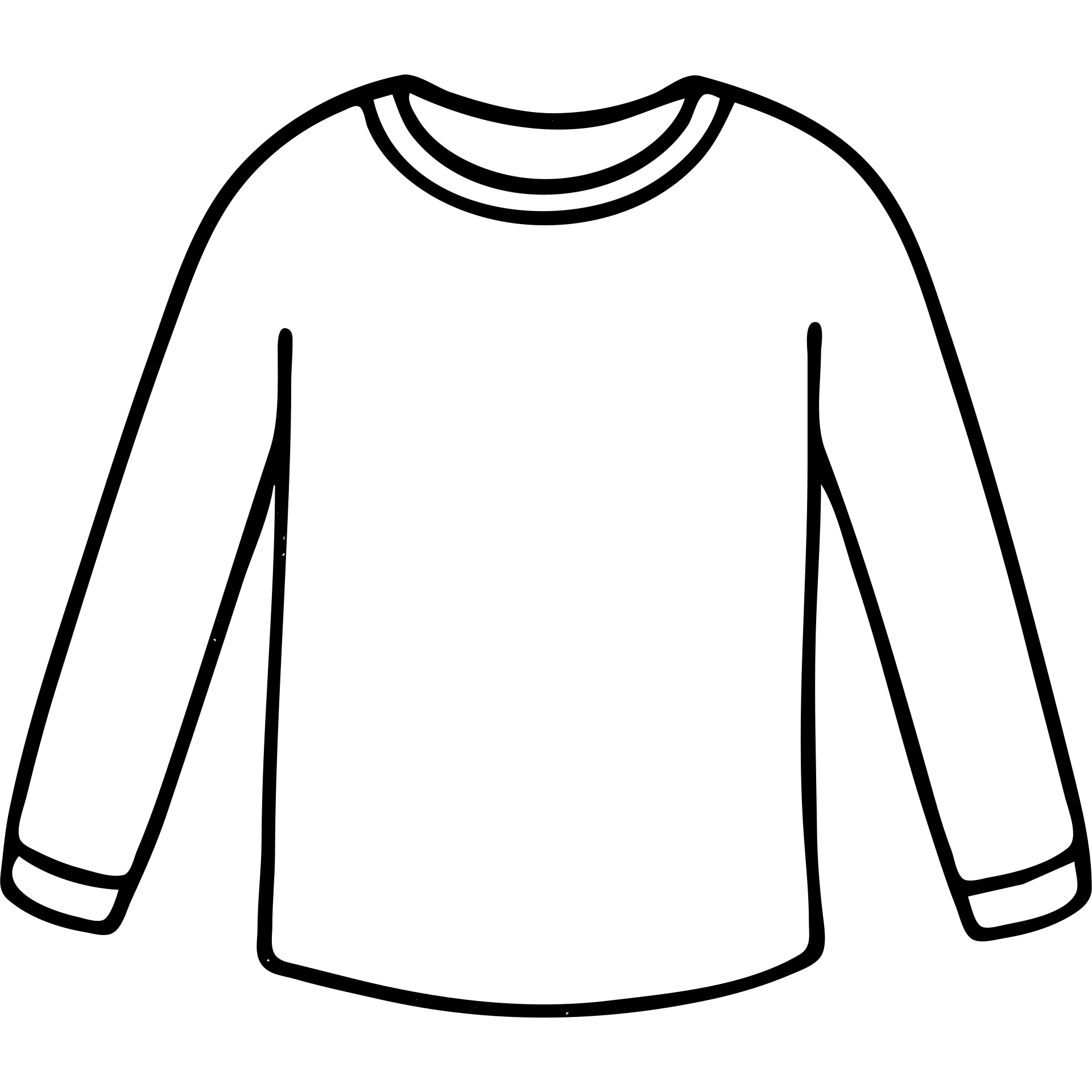 hand drawn outlined long sleeve shirt icon emoji