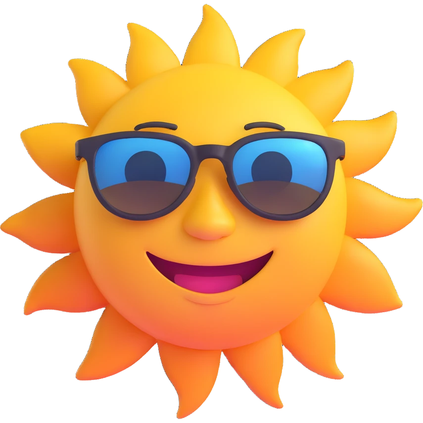 smiling sun with sunglasses emoji