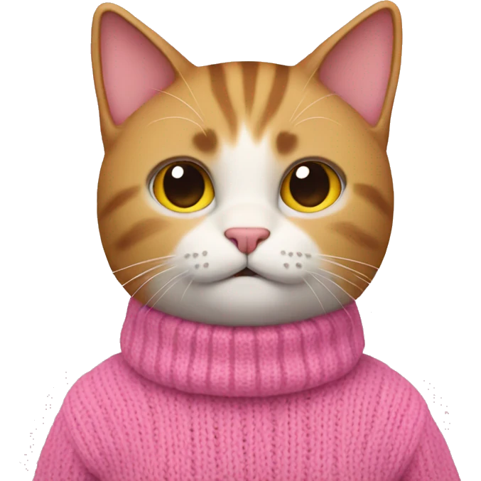 Cat wearing a pink sweater emoji