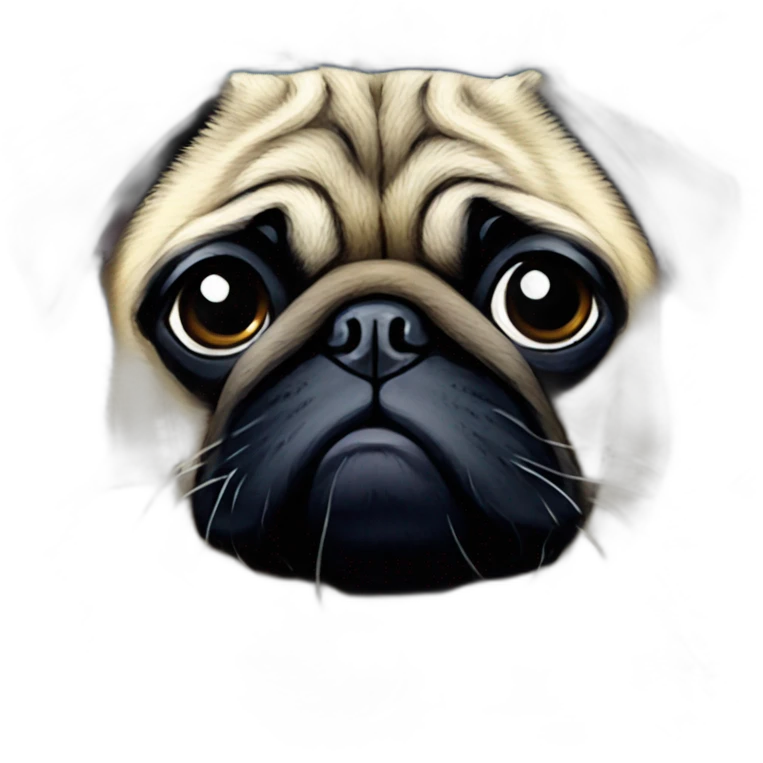 pug in style van gogh starry night emoji