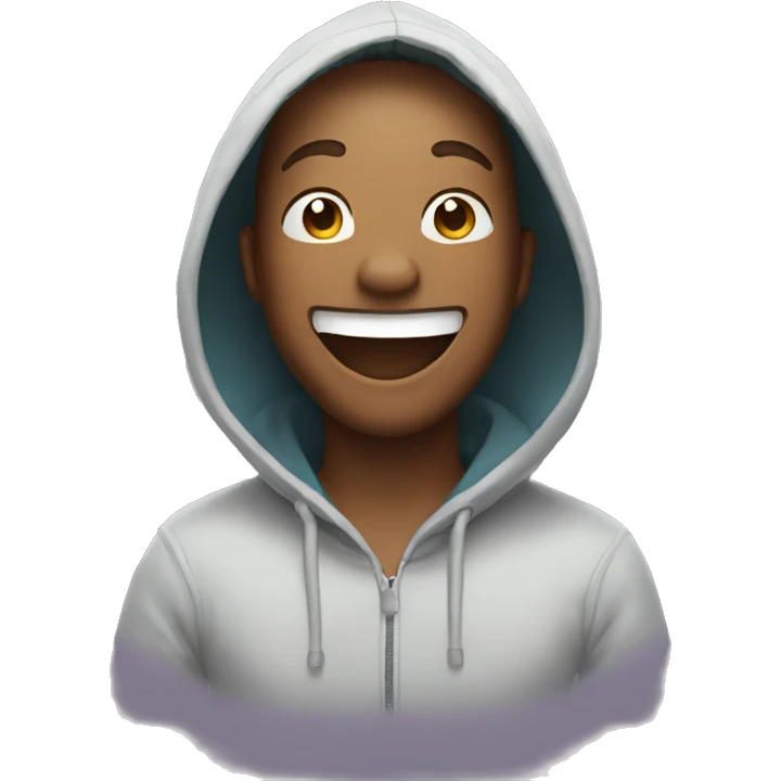 Do wearing a hoodie laughing emoji