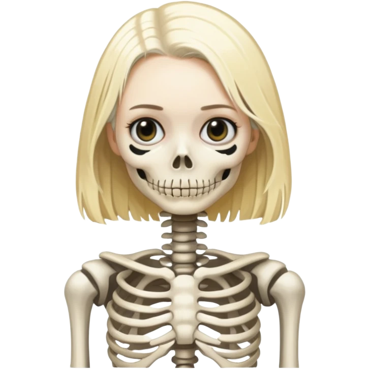 Phoebe Bridgers with a skeleton outfit and blonde hair emoji