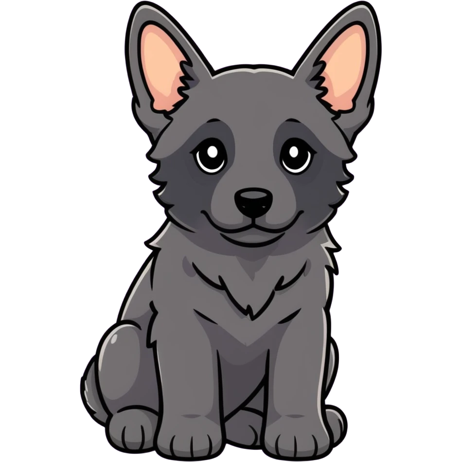 Black German Shepherd puppy emoji