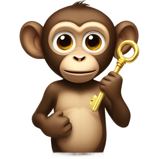 Monkey with a key emoji