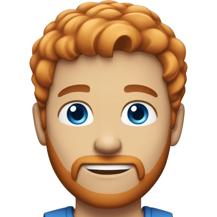 man with short red hair short beard blue eyes emoji