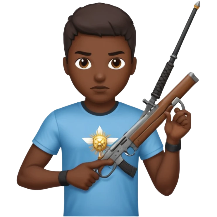 haz un turro con una biszera para atras y con un arma remera argentina emoji
