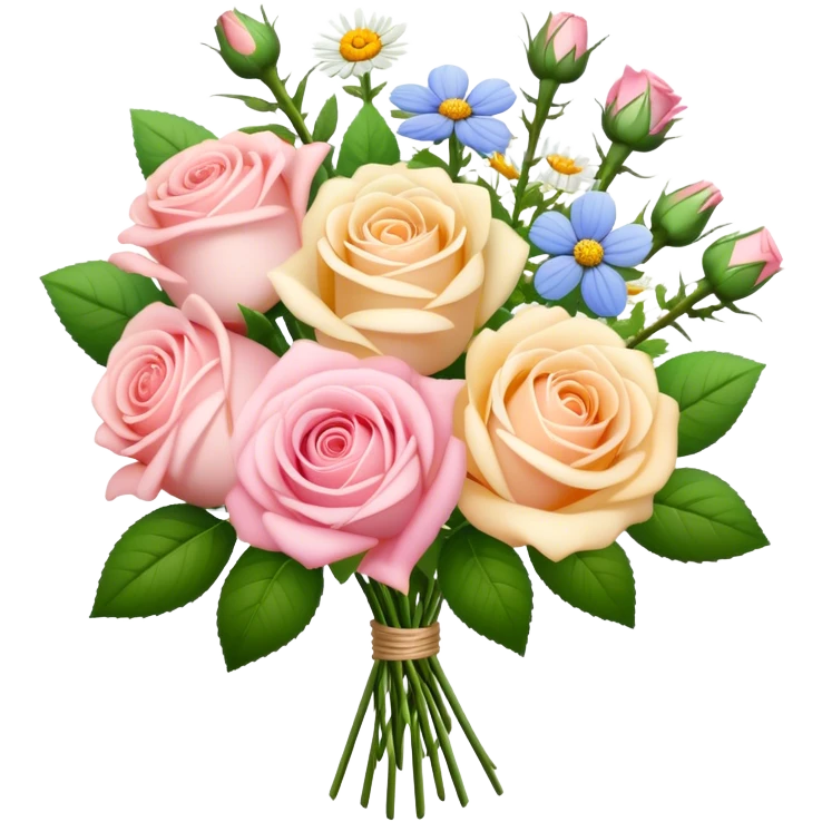Pastel rose and wildflower bouquet  emoji