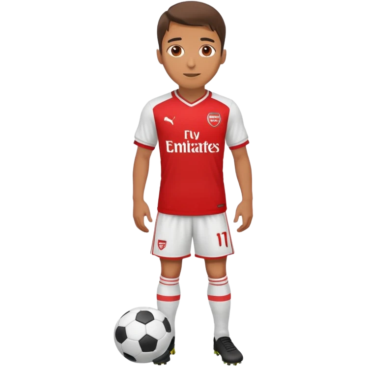 Soccer player in red Arsenal jersey emoji