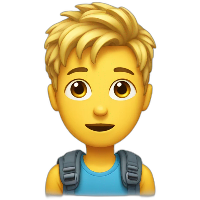 Boy with omg face emoji