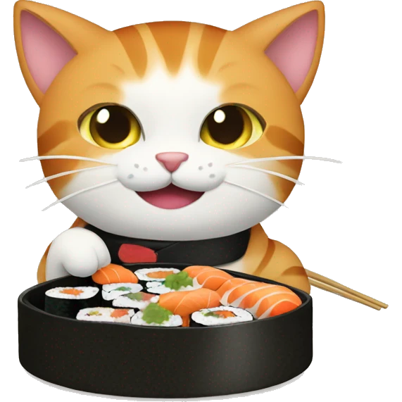 Cat eating sushi  emoji