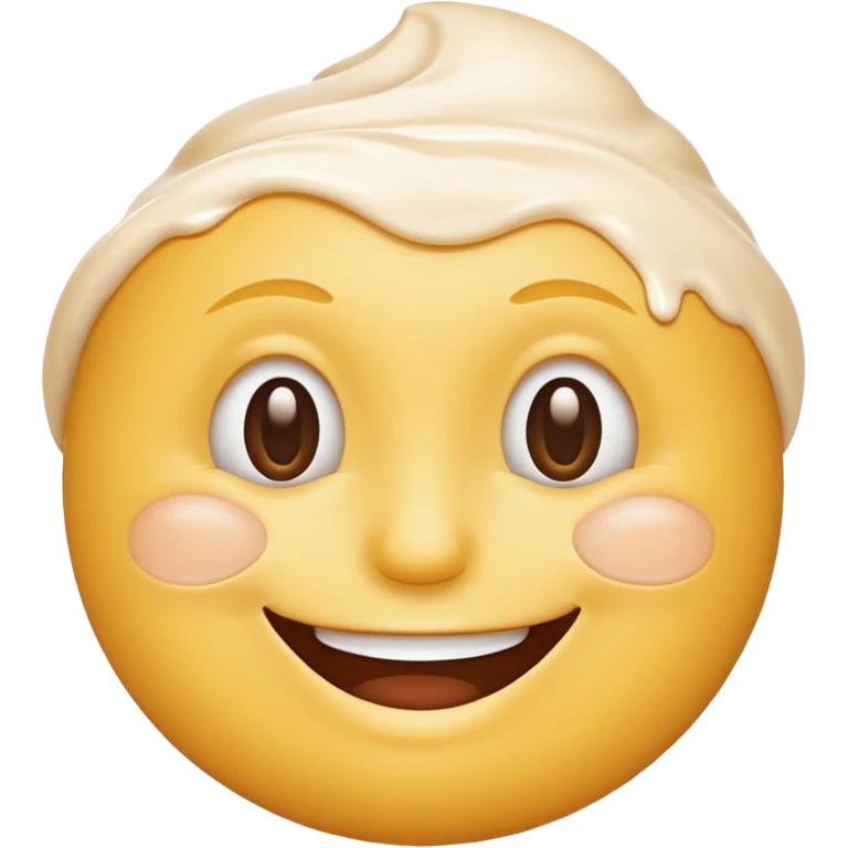a smiley face with cream all over the face emoji