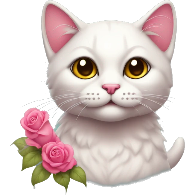 gato com laço cor de rosa emoji