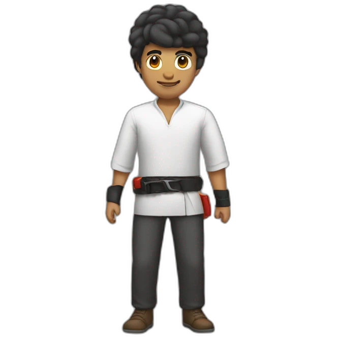 A men with a Dynamite belt and a qamis emoji