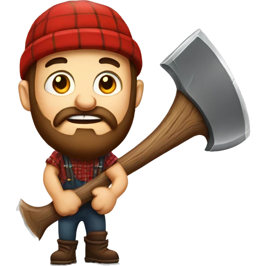 Lumberjack with axe winter emoji