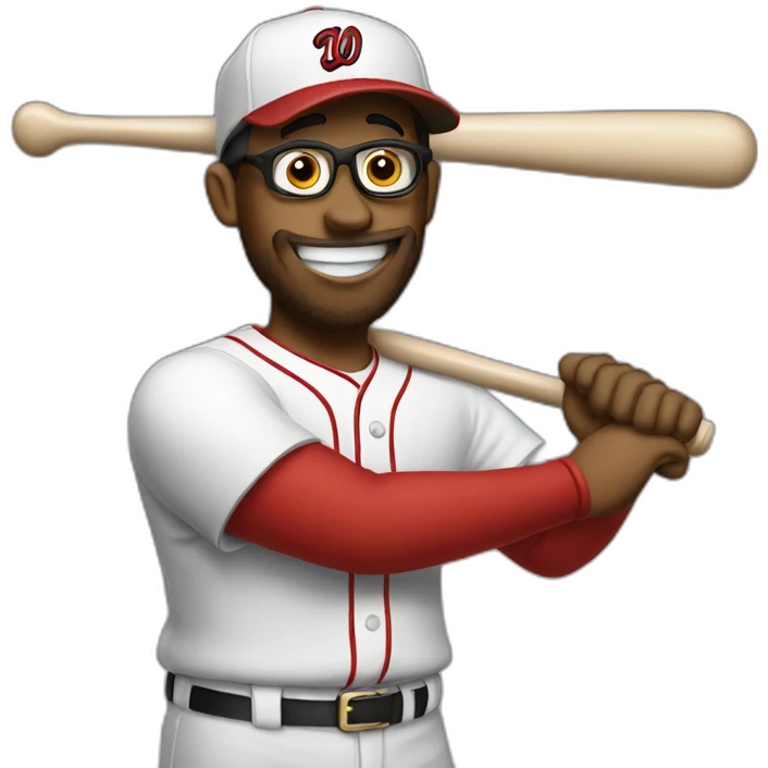 Waldo playing baseball emoji