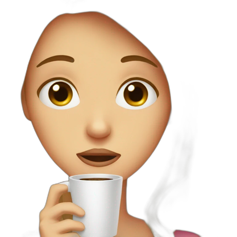 a girl crying tears of coffee emoji