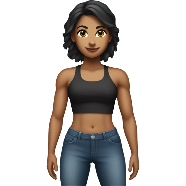 a female latina with muscular thighs  emoji