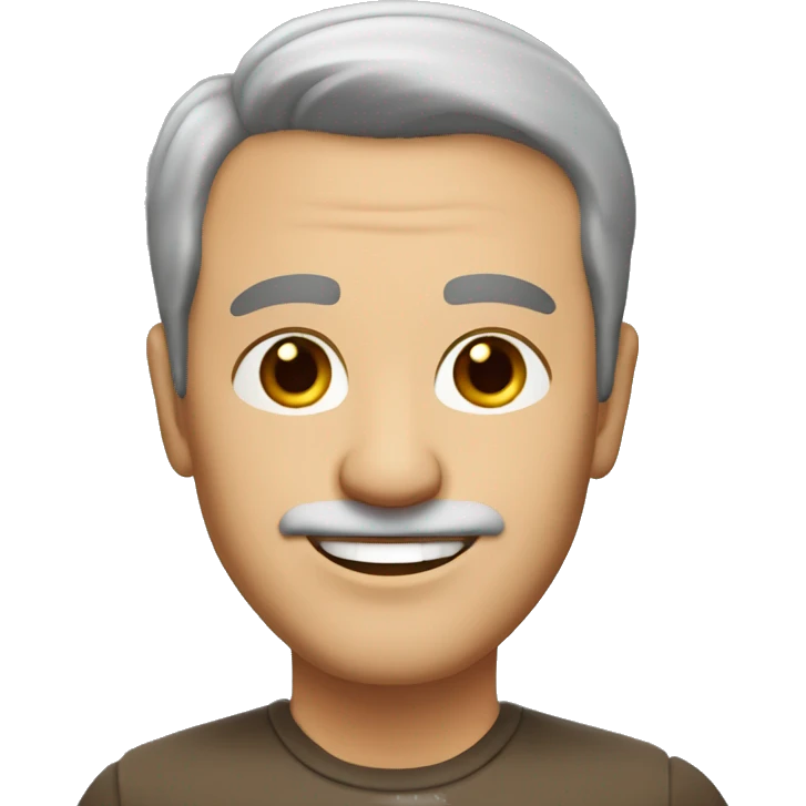 An mature Italian man with light skin, short dark brown  hair, a smiling face without moustache emoji